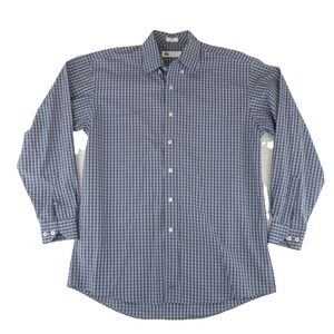 Onward Reserve Non-Iron Button Up Shirt Mens Medium Gray Blue Cotton